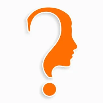Human face with question mark. Education and innovation concept. Vector. Stock Illustration