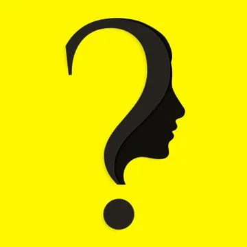 Human face with question mark. Education and innovation concept. Vector. Stock Illustration