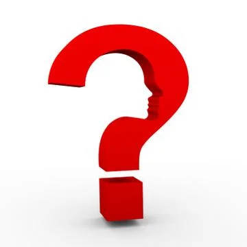Human face question mark Stock Illustration