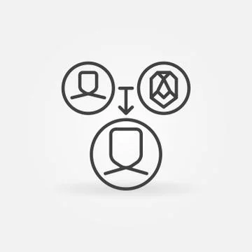 Human Face Recognition Technology linear vector icon Stock Illustration