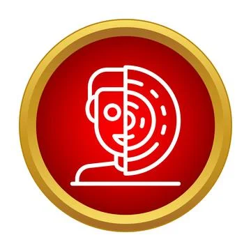 Human face scanning biometric identification technology icon Stock Illustration