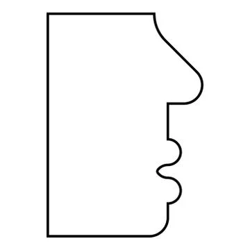 Human face side view head mouth nose lip Male profile Person silhouette icon  Stock Illustration