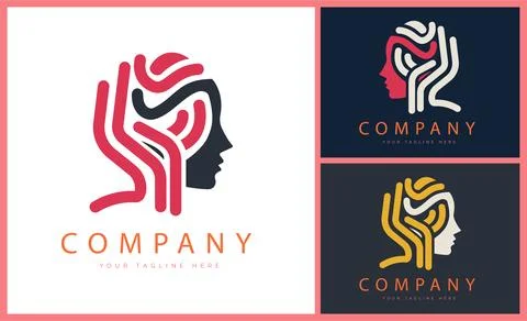 Human face style modern logo template design for brand or company Stock-Illustration