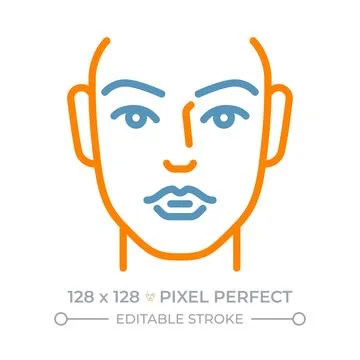 Human face two color line icon Stock Illustration