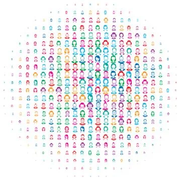 Human faces Stock Illustration