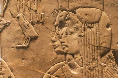 Human faces relief Stock-Fotos