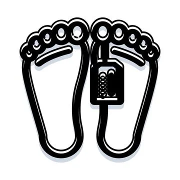 Human feet with toe tag identifying deceased body Stock Illustration