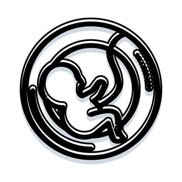 Human fetus developing inside mother's womb icon Stock Illustration