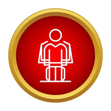 Human figure abstract line art red icon Stock Illustration