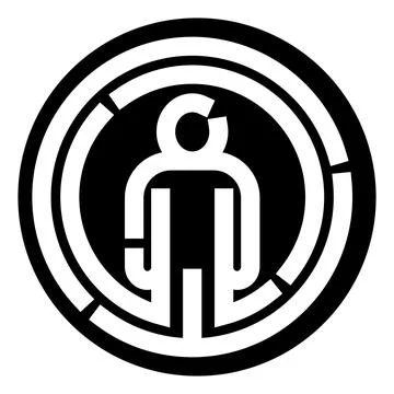 Human figure abstract maze finding identity path Stock Illustration