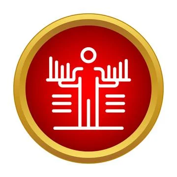 Human figure analyzing data statistics chart icon イラスト素材