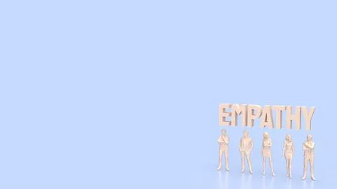 The Human figure and text for empathy concept 3d rendering. Stock Illustration