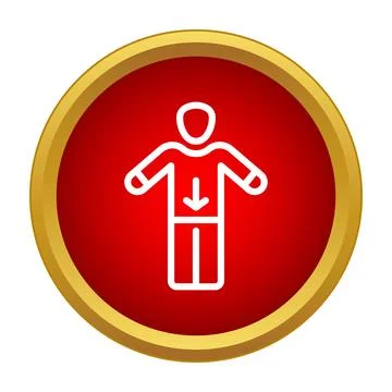 Human figure with arrow pointing down icon Ilustração Stock