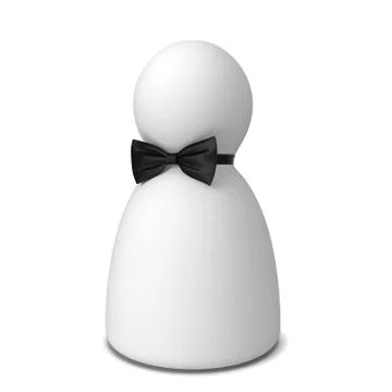 Human figure with bow tie Stock Illustration