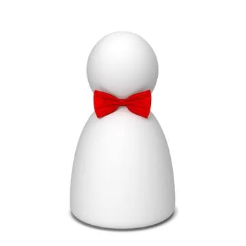 Human figure with bow tie Stock Illustration