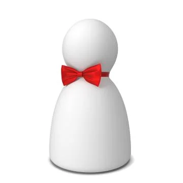 Human figure with bow tie Stock Illustration
