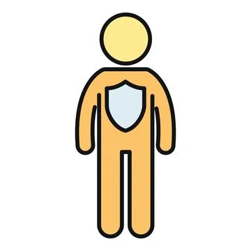 Human figure embodying protection, security, and safety concept Stock Illustration