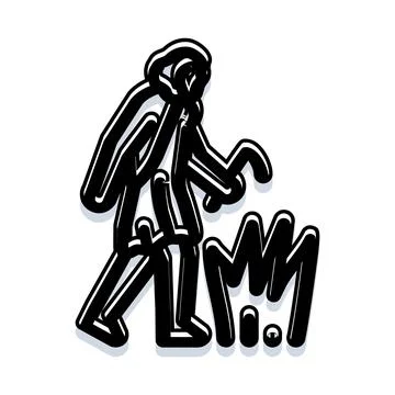 Human figure evolving from ape to upright posture 스톡 일러스트