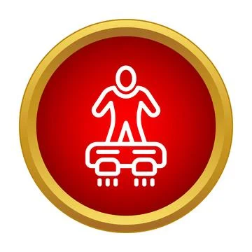 Human figure flying hoverboard icon representing future technology Stock Illustration