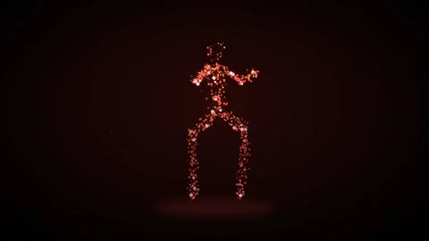 Human figure formed from plexus wireframe with boxer Stock Footage 340053832