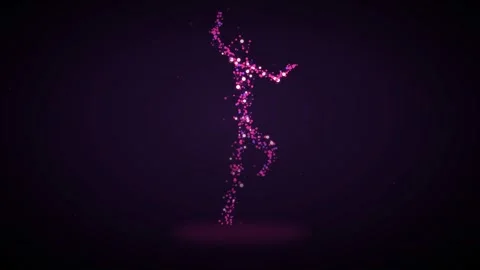 Human figure formed from plexus wireframe with dancer Stock Footage 340053857