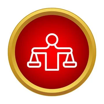 Human figure holding scales representing justice and law Stock Illustration