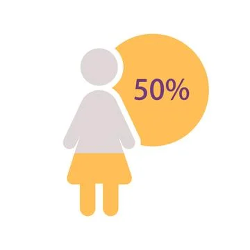 Human figure infographic chart design template with fifty percentage Stock-Illustration