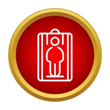 Human figure inside elevator lift icon button イラスト素材