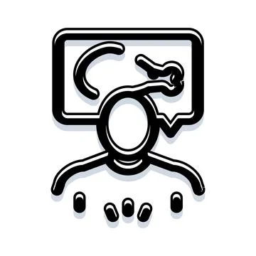 Human figure interacting with medical data monitoring system Stock Illustration
