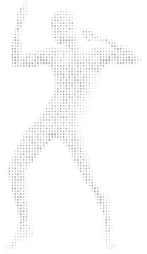 Human Figure Made Of Binary Code 스톡 일러스트