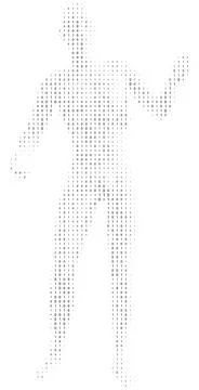Human Figure Made Of Binary Code 스톡 일러스트