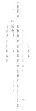 Human Figure Made Of Binary Code 스톡 일러스트