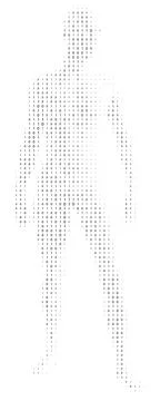 Human Figure Made Of Binary Code 스톡 일러스트