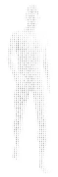 Human Figure Made Of Binary Code 스톡 일러스트