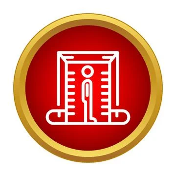 Human figure measuring height with scale icon Stock Illustration