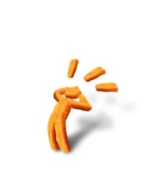 Human figure nugget in shock Stock Photos