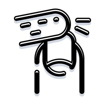 Human figure scratching neck feeling an itch Illustrazione stock