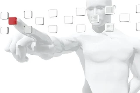 Human figure selecting information Stock Illustration