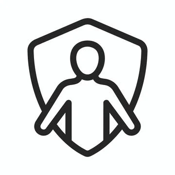 Human figure shield protection icon with protection security wellness Stock Illustration