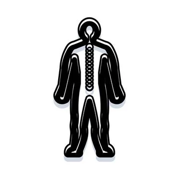 Human figure with spinal column vertebrae concept Stock Illustration