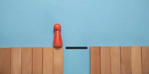 Human figure to walk across. Solving problems Foto stock