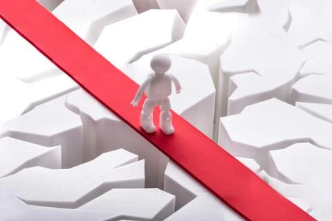 Human Figure Walking On Red Path 写真素材