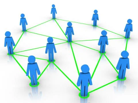Human figures connected as a network Stock Illustration
