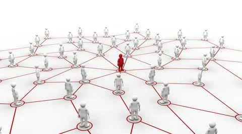 Human figures with connecting lines Stock Illustration