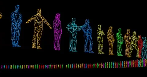Human figures as crowd for society or social issues Stock Footage 261542346