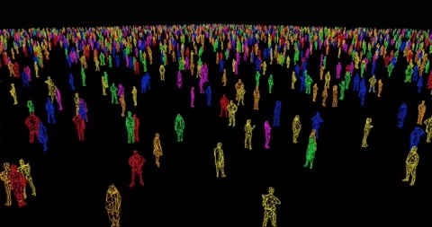 Human figures as crowd for society or social issues Stock Footage 261542387