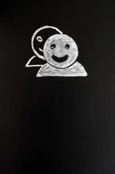Human figures drawn with chalk Foto stock