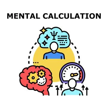 Human figures engaging in mental calculation Stock Illustration