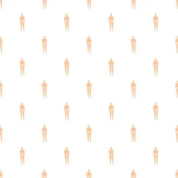 Human figures pattern repeating male body illustration Stock Illustration