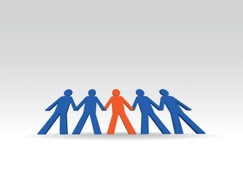 Human figures in a row  Stock Illustration